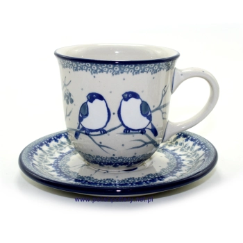 Filiżanka Tulipan 0,2L + spodek dek. U4830X Białe Gile